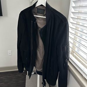 Real leather bomber jacket